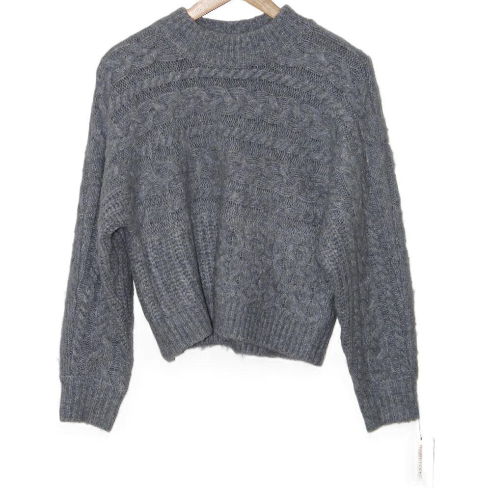 Womens Abercrombie & Fitch Blue Cable Knit Long Sleeve Crew Neck Sweater Size S